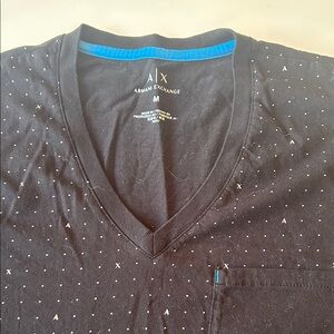 Armani Exchange Black Tee with White Dots